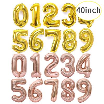 China Number design 40Inch number 0-9 Foil Balloons birthday Bridal party decoration christmas party supplies party balloon for sale