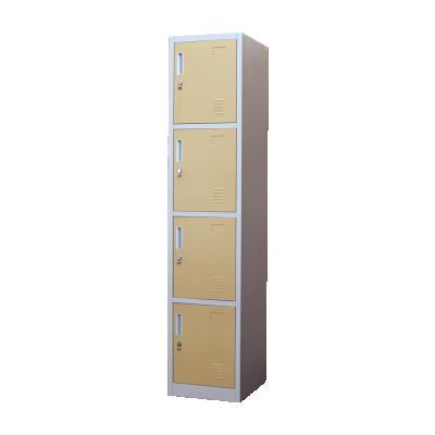 China Customized Four Tier Single Door Locker Furniture Metal Dormitory Steel Wardrobe For Staff Quarters Iron Locker for sale