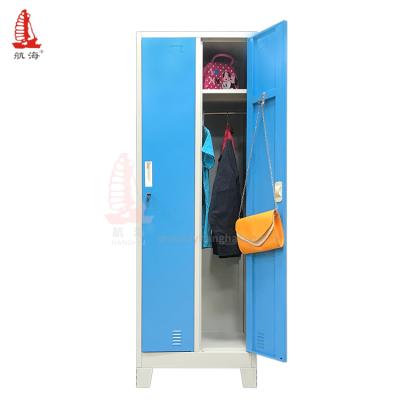 China Sporty Blue Staff Loker Double Door Locker Room Gym Furniture Single Section Metal Lockers for sale