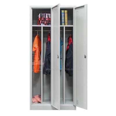China Foldable Home Storage Industrial Locker Room ARMADIO SPOGLIATOIO Dirt/Gym Wardrobe Metal 2 Door Cabinet Clean Dressing Dirty Cabinet for sale