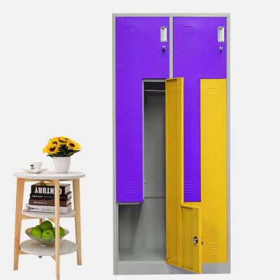 China (Other) Adjustable Modern Furniture Double Color Cabinet Waterproof 4 Zdoors Steel Locker for sale