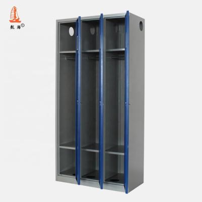 China Customized Flat Packing Furniture Baby Clothes Wardrobe Lockers Iron Colored Steel Wardrobe India for sale