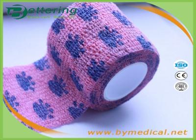 China Non Woven Self Adhesive Bandage Roll , Coflex Pink Cohesive Tape For Dog / Cat / Horse for sale