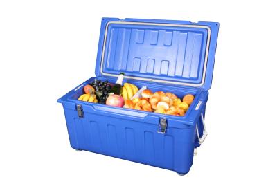 China 80 Liter Premium Blue Plastic Cooler Box for Fishing | Camping|Hunting for sale