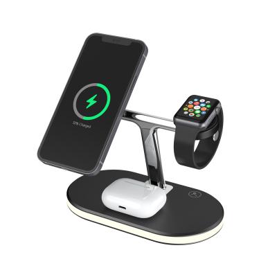 China Fast Charging 15W Imagination Charger 10W Wireless Fast Charging Station Cargador Magnetico Speed LED 3 in 1 Magnetic Wireless Charger for sale