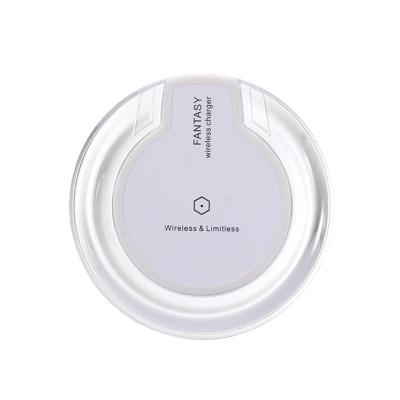 China Universal Wireless Charging Fast Charging Pad K9 Speed K9 Portable Round Wireless Charger Pad Crystal Smartphone Mini Wireless Charger for sale