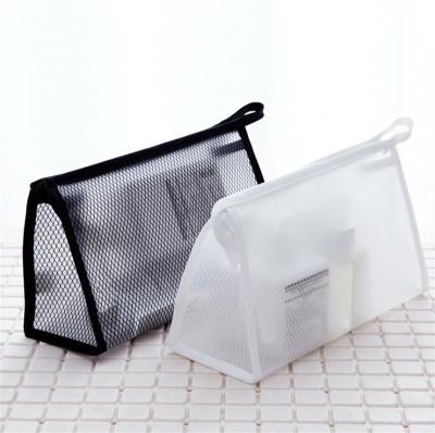 China Clear Cosmetic Bag For Men's Custom Waterproof EVA Mesh Portable Toiletry Bag Durable Clear Zippered Cosmetic Bag For Men for sale