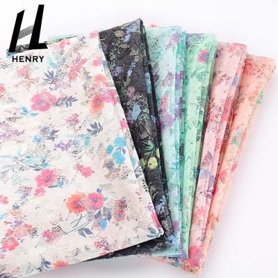 China Viable Factory Textile Material High Quality Eco-friendly 100% Polyester Floral Printing Digital Mesh Fabric For Beautiful Dress for sale