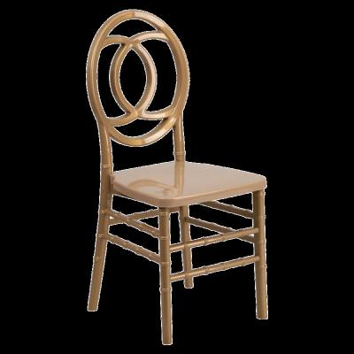 China Solid Wood CC Phoenix Castle Infinity Wood Massage Rose Wedding Gold Dining Chair for sale