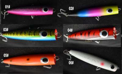 China High quality 12cm/40g,15cm/50g,18cm/60g many colors choice Wooden popper fishing lure for sale