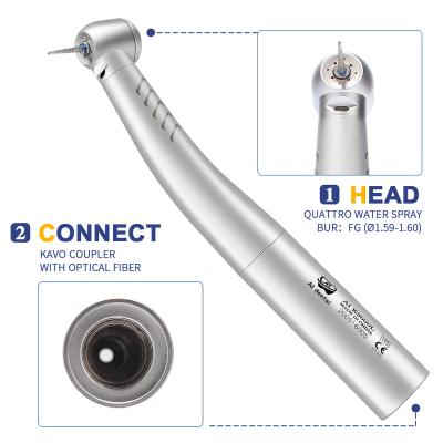 China K9000L Metal Dental Tools Air Turbine Handpiece High Speed Torque Head Push Button Fit LED Fiber Optic Quick Coupling for sale