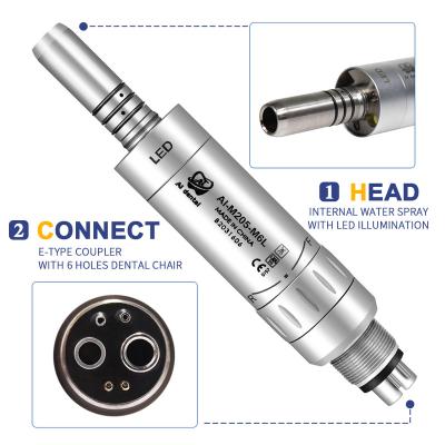 China Metal Water Jet Internal Air Motor 360 Degree Swivel LED Illumination for Low Speed Straight Handpiece Contra Angle AI-M205-M6L for sale