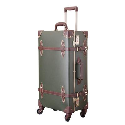 China 100% Handmade Black Travel Luggage Trolley Leather Cases With Password Lock for sale