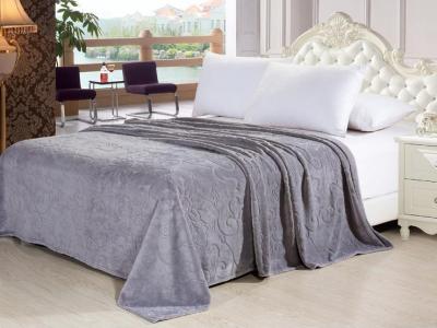 China Polyester Soft Solid Grey Color Flannel Fleece Blanket For Sofa / Bedding / Throws for sale