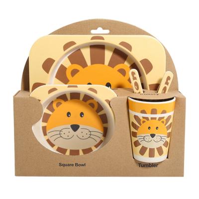 China Sustainable New Appearance Multiple Compartment Bamboo Degradable Kids Dinnerware Set Dinnerware Sets for sale