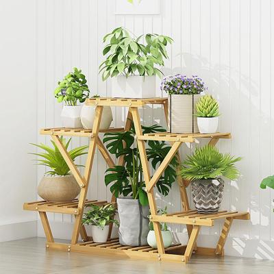 China Outdoor Plant Stand Eco-Friendly Pot Ladder Shelves for Storage Holders and Racks Sale for sale