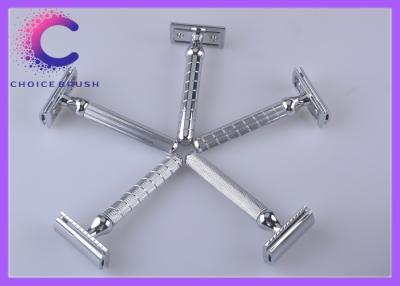China Deluxe chome safety lined engraved metal handle razor , 2 blade razor for sale