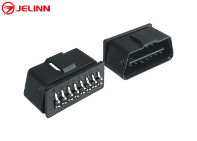 China 16 Pin J1962 OBD2 OBDII Male Plug Connector with Curved Pins at The Back for sale