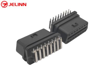 China 16 Pin J1962 OBD2 OBDII Female Connector with Right Angle 90 Degree Pins for sale