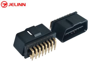 China 16 Pin J1962 OBD2 OBDII Male Plug Connector with Right Angle 90 Degree Pins for sale
