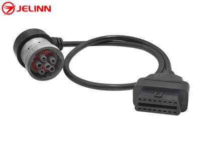 China Right Angle J1708 6 Pin Connector to OBD 2 Connector Cable for Diagnosing Devices or Trackers for sale