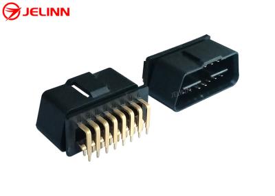 China OBD2 OBDII J1962 Male Connector Plug 16 Pin With Right Angle 90 Degree Pins Gold Plating for sale