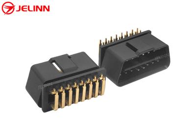 China OBD 2 OBD2 16pin Male Connector With 90 Degree Right Angle Pins Bent Towards the Narrow Side for sale