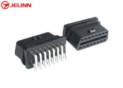 China 16 Pin OBD 2 OBD2 OBDII Female Connector With Right Angle Pins Bent Towards the Wide Side for sale