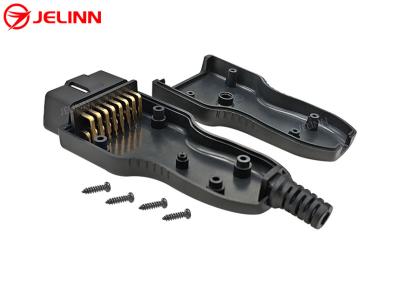 China OBD2 Cover Housing Case and OBD 2 Male Connector With Right Angle Pins for sale