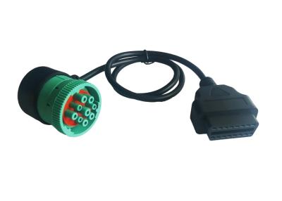 China Hembra verde de ángulo recto del Pin J1939 de Deutsch 9 a J1962 OBDII 16 Pin Female Cable en venta