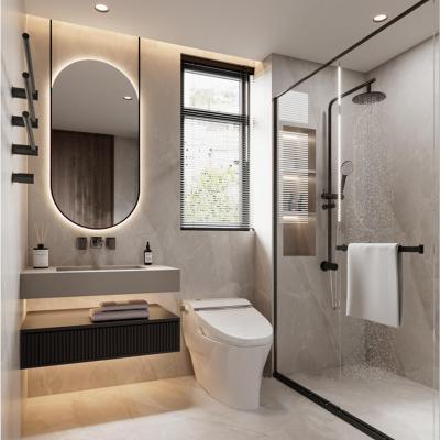 China Lighted Suspender Boom Ceiling Mirror Hotel Guesthouse Bathroom Mirror With Led Lights Makeup for sale