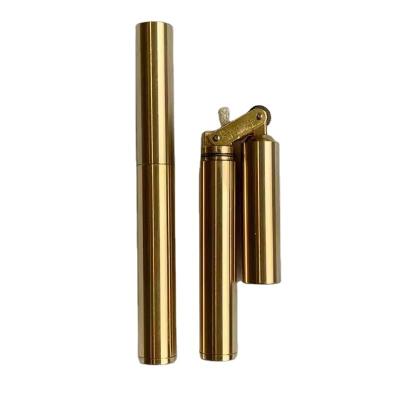China Safety Vintage Kerosene Lighter Old Pure Copper Creative Dragon Stick Nunchucks Mini Lighter For Men Lighter Smoking Accessories for sale