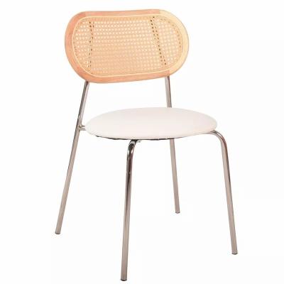 China Adjustable (other) stackable RATTAN CHAIRS Modern Fabric Dinning Pink Accent Dining Quantity Top Metal OEM Lead Packing Room PCS Pls for sale