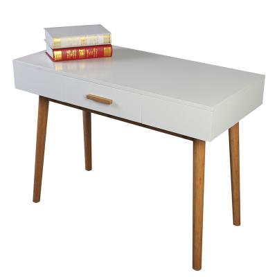 China New Arrival Modern Easy Assembly Glossy White Wooden Computer Desk For Wholesale for sale