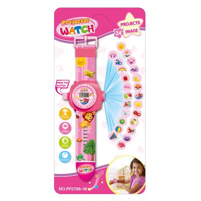 China Intellectual toy 24 images children projection watch children's watch projection function electronic toy cartoons with watch time wear projection for sale