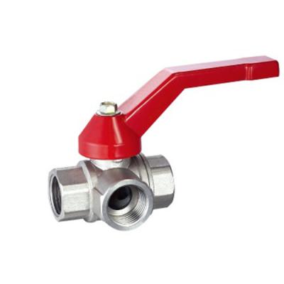 Cina Fabbrica MB Valvole a tre sfere femminile connettore in metallo NPT BSP filo ottone valvola a sfera di rame valvola d'acqua in vendita