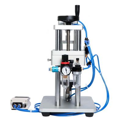 China Small Semi-automatic Pneumatic Liquid Bottle Lid Perfume Products Aluminum Plastic Glass Lidding Machine Vial Crimper for sale