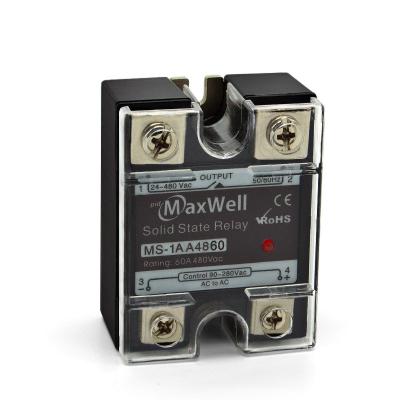 China MS-1AA4860 60A sealed AC to AC 1 phase ssr relay with CE SSR Solid State Relay for sale