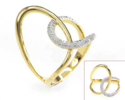 China Fashion Jewelry TRENDY Yellow Gold Zircon Ring Gold Plated Wedding Ring 18k Gold for sale