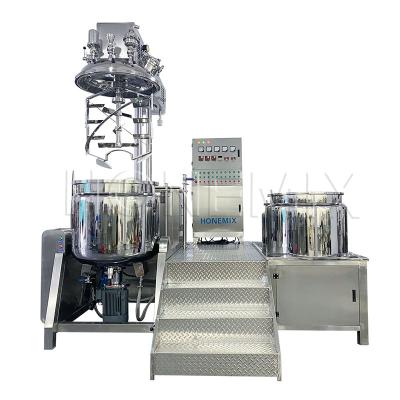 China Mezclador de crema homogeneizador de vacío fijo Mezclador de doble hélice de elevación hidráulica en venta