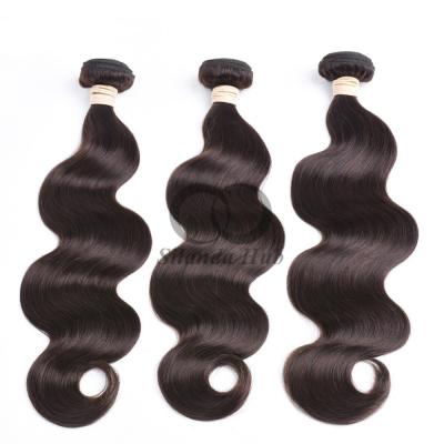 China # 2 Cuerpo marrón oscuro onda Remy Ramos de cabello humano Coser en tejido Ramos de paquetes brasileños en venta