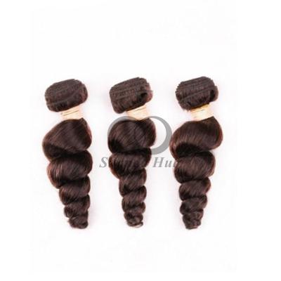 China # 2 Marrón Oscuro Onda Suelta Remy Hacienda Humana Bundles Coser En Tejer Bundles Brasileño Bundle Ofertas en venta