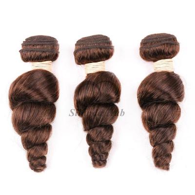 China # 4 Mediano Marrón Onda suelta Remy Hacer paquetes de cabello humano Coser en tejido paquetes paquetes brasileños en venta