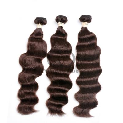 China # 4 Mediano Marrón Suelto Onda Profunda Remy Ramos de Cabello Humano Coser en Tejido Ramos Brasileños Ramos en venta
