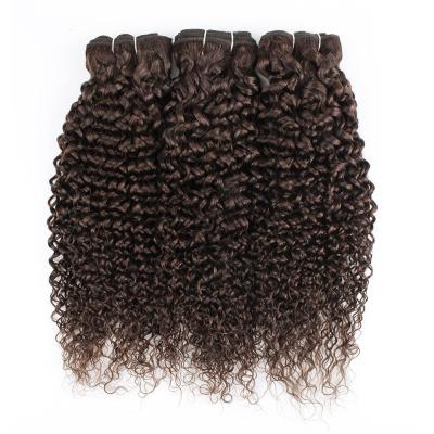 China # 2 Marrón Oscuro Perverso Rizado Remy Hacer Paquetes de Cabello Humano Coser en Tejer Paquetes Brasileños Paquetes Ofertas en venta
