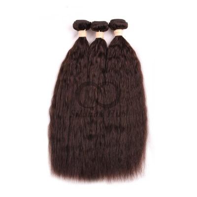 China # 2 Marrón Oscuro Kinky recto Remy Ramos de Cabello Humano Cosidos en Tejido Ramos Brasileños Ramos en venta