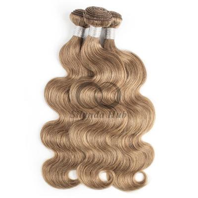 China #8 Wave de cuerpo marrón ceniza Remy Hacer paquetes de cabello humano Coser en tejido paquetes paquetes brasileños en venta
