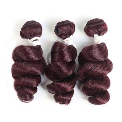 China #99J Dark Wine Loose Wave Remy Human Hair Bundles Sew In Weave Bundles Brazilian Bundle Deals for sale