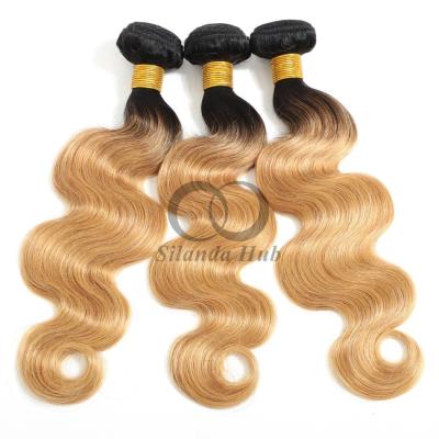 China #T1B/27 Body Wave Remy Bündel de cabello humano Coser en tejido Bündel de paquetes brasileños en venta