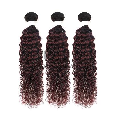 China #T1B/99J Kinky Curly Remy Human Hair Bundles Sew In Weave Bundles Brazilian Bundle Deals for sale